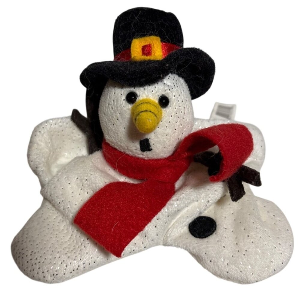 Ganz Melting Snowman Plush With Black Top Hat & Scarf Winter Holiday